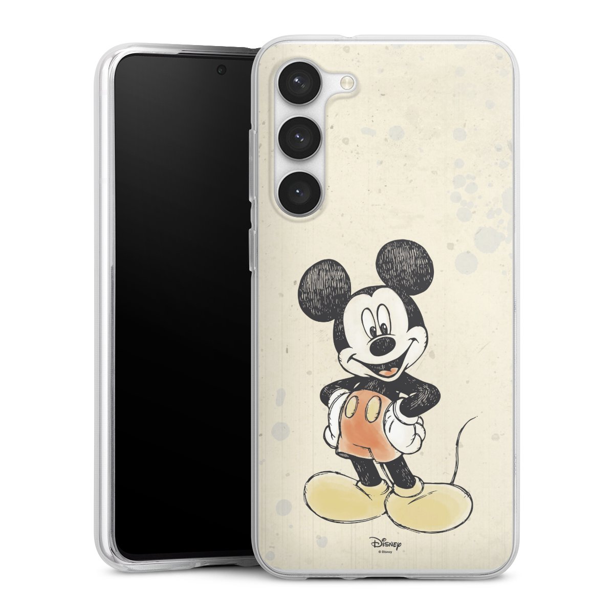 Galaxy S23+ Handy Silikon Hülle Case transparent Handyhülle Water Colour Mickey & Minnie Mouse Official Licensed Product Silikon Case