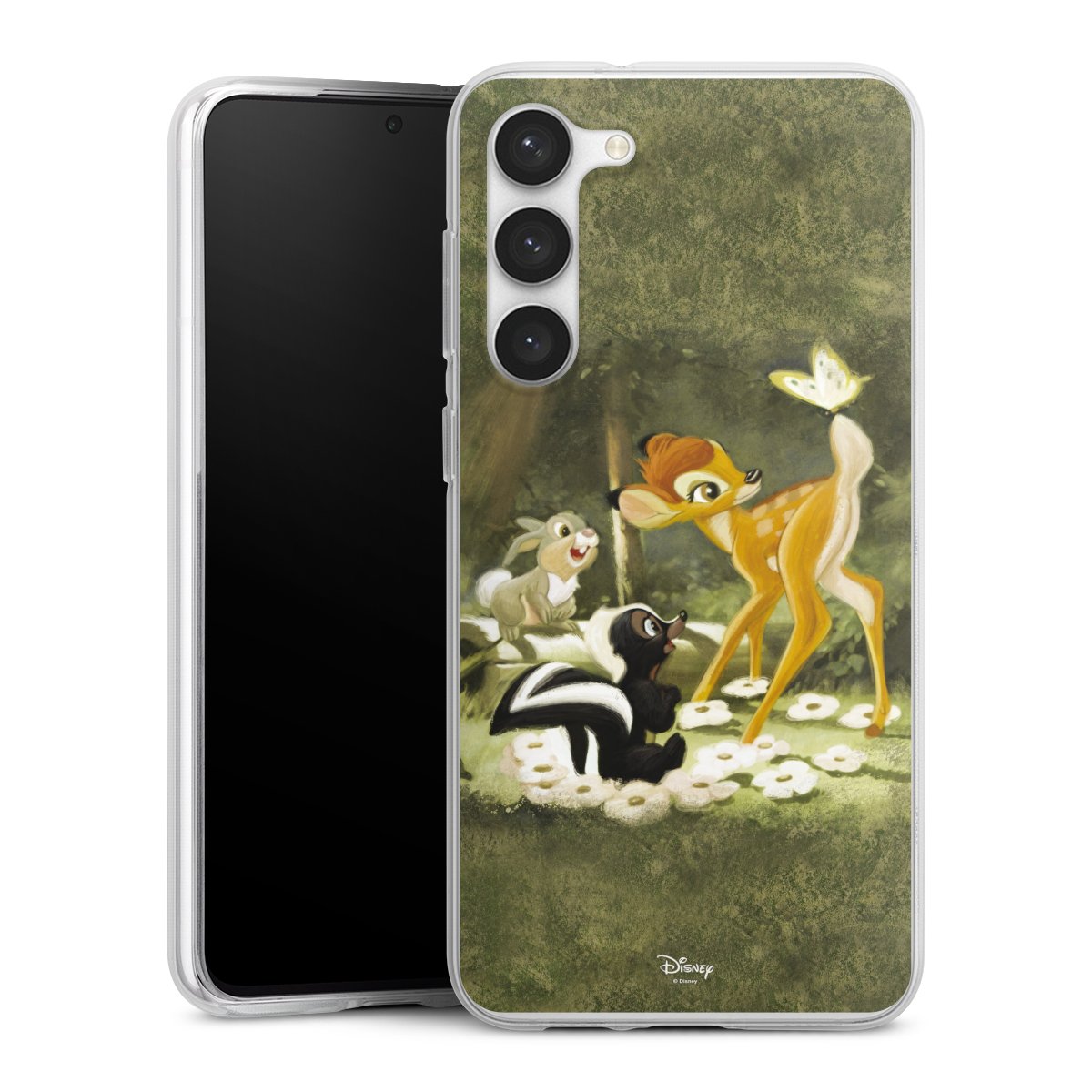 Galaxy S23+ Handy Silikon Hülle Case transparent Handyhülle Disney Official Licensed Product Bambi Silikon Case