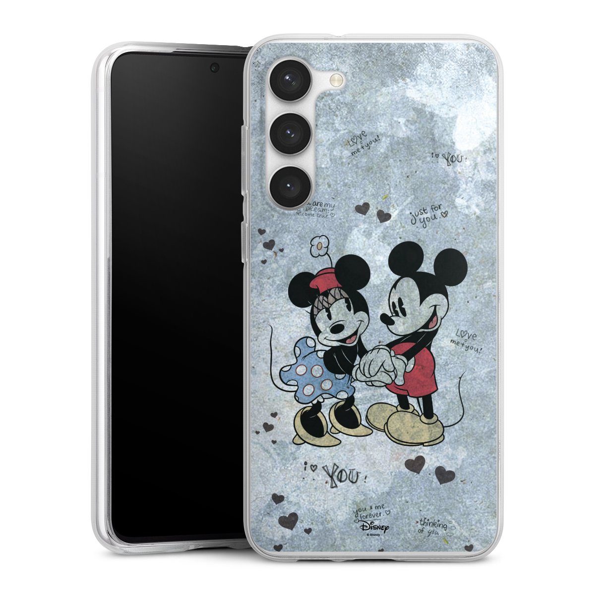 Galaxy S23+ Handy Silikon Hülle Case transparent Handyhülle Mickey & Minnie Mouse Vintage Disney Silikon Case