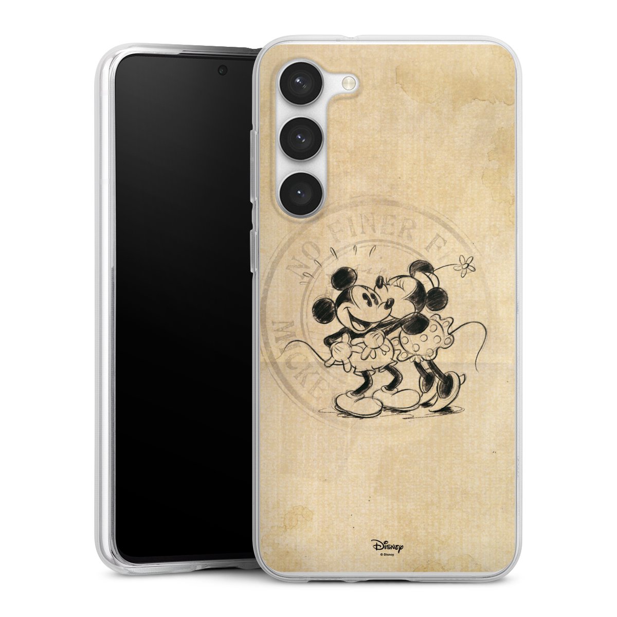 Galaxy S23+ Handy Silikon Hülle Case transparent Handyhülle Mickey Mouse Vintage Minnie Mouse Silikon Case