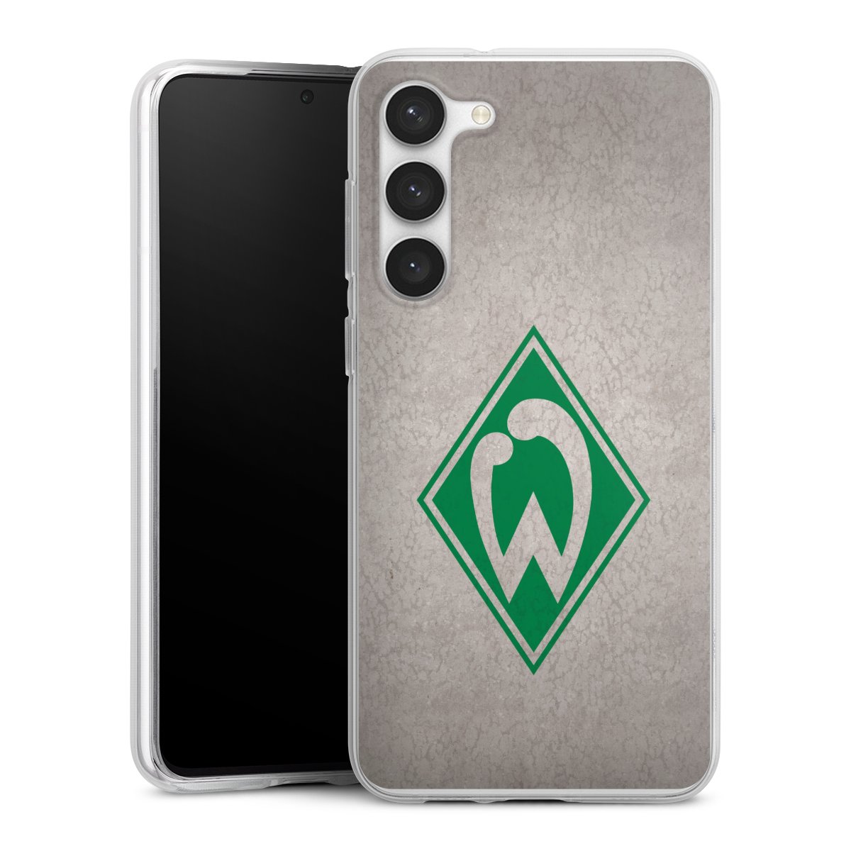 Galaxy S23+ Handy Silikon Hülle Case transparent Handyhülle Sv Werder Bremen Concrete Official Licensed Product Silikon Case