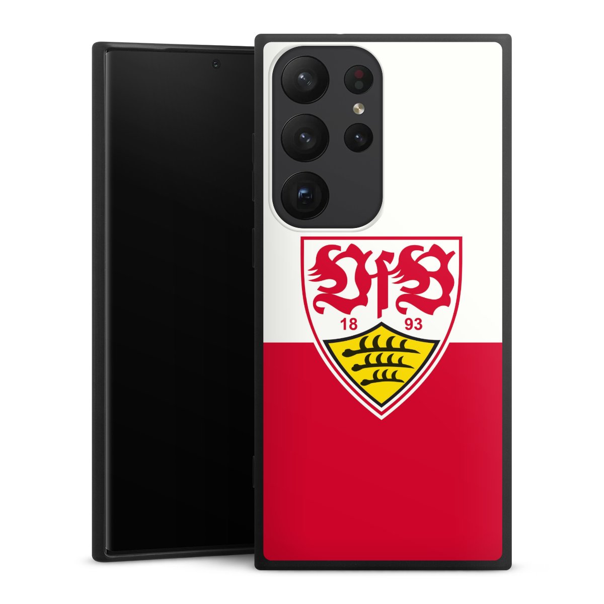 Galaxy S23 Ultra Handy Premium Silikon Hülle Handyhülle schwarz Case Official Licensed Product Logo Vfb Stuttgart Silikon Premium Case