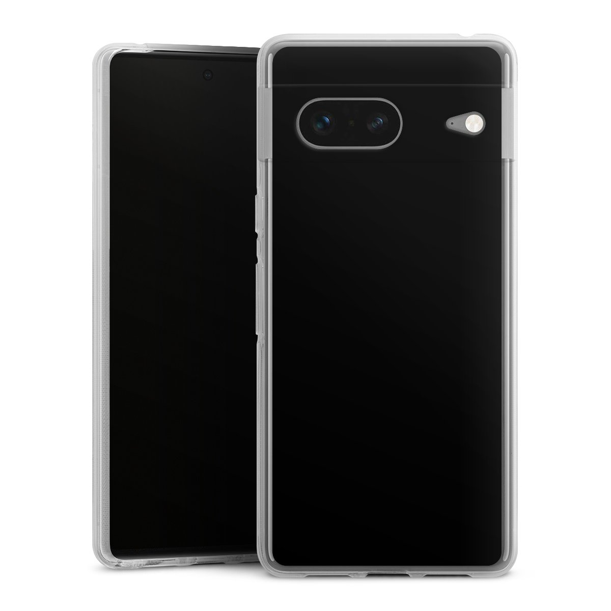 Google Pixel 7 Handy Silikon Hülle Case transparent Handyhülle Black Colour Unicoloured Silikon Case