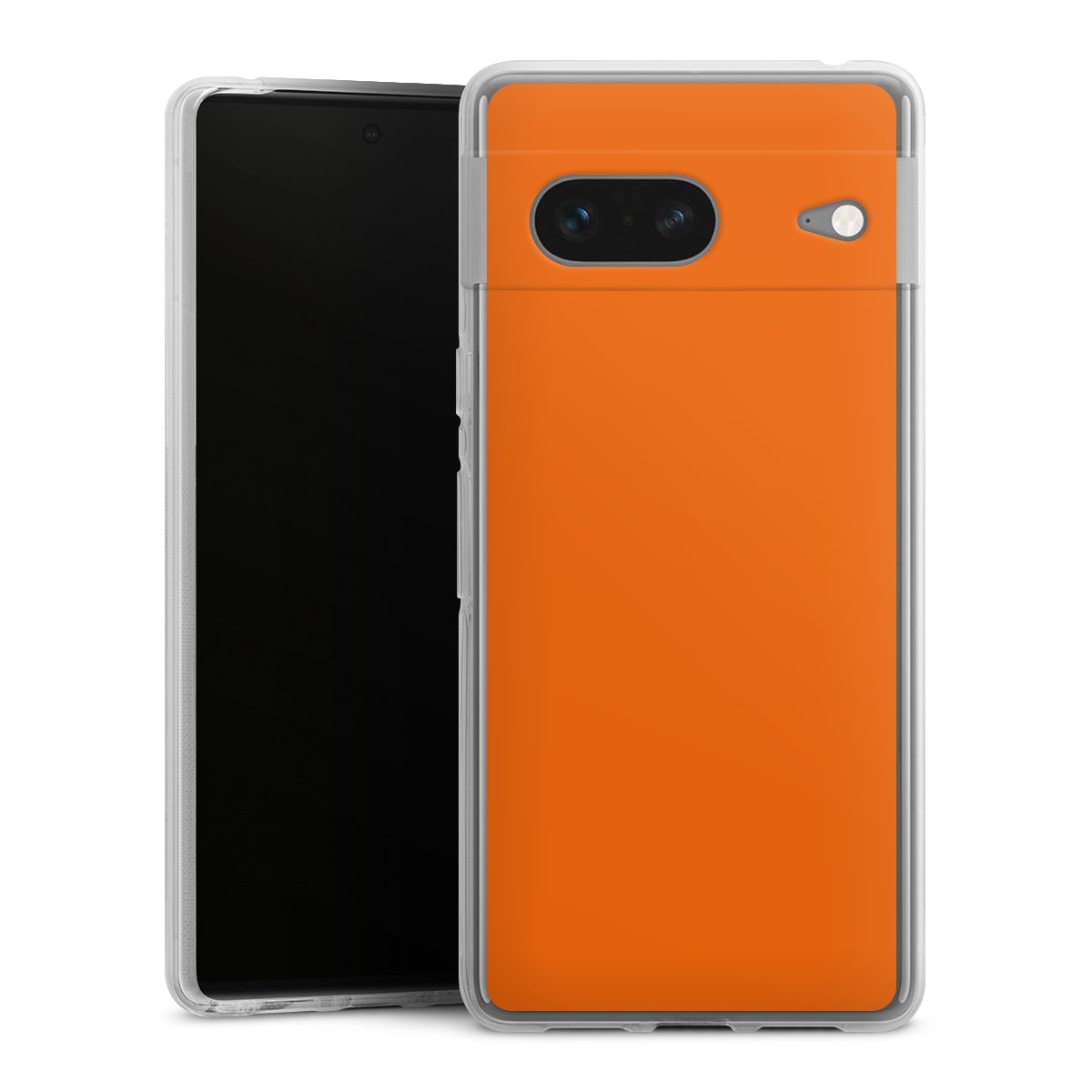 Google Pixel 7 Handy Silikon Hülle Case transparent Handyhülle Orange Colour Unicoloured Silikon Case