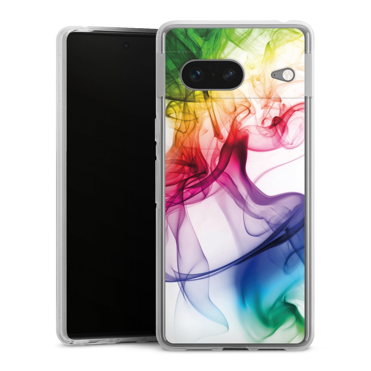 Google Pixel 7 Handy Silikon Hülle Case transparent Handyhülle Water Colour Rainbow Silikon Case