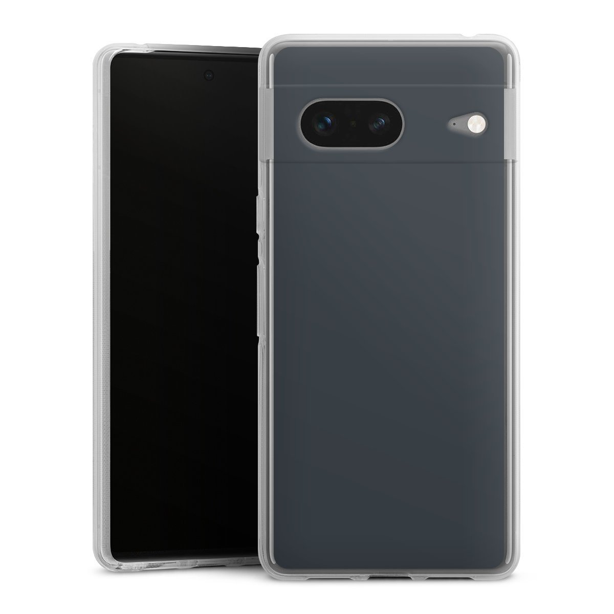 Google Pixel 7 Handy Silikon Hülle Case transparent Handyhülle Grey Anthracite Unicoloured Silikon Case