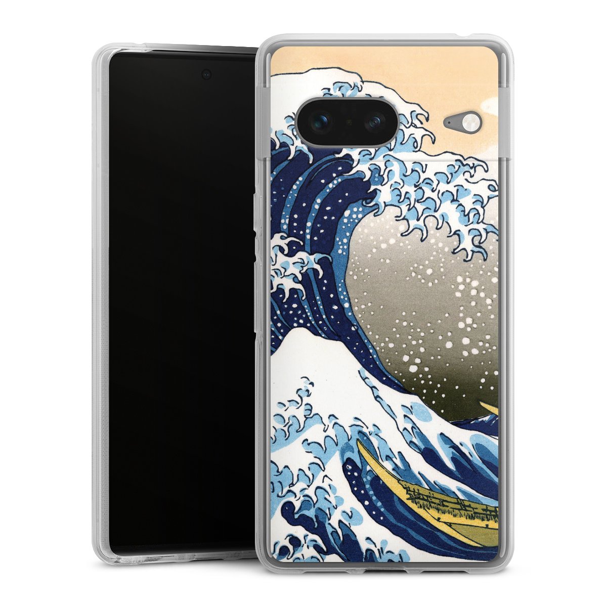 Google Pixel 7 Handy Silikon Hülle Case transparent Handyhülle Kunst Katsushika Hokusai Die Große Welle Vor Kanagawa Silikon Case