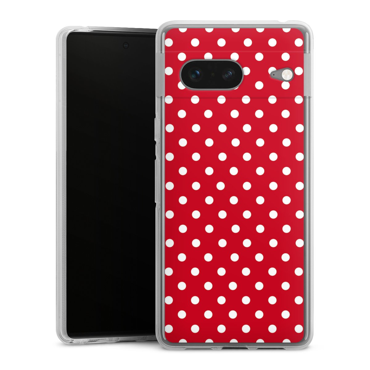 Google Pixel 7 Handy Silikon Hülle Case transparent Handyhülle Points Polka Dots Retro Silikon Case