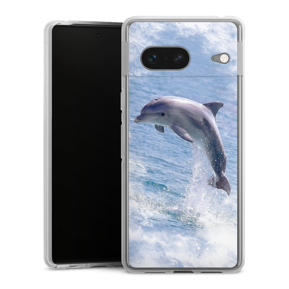 Google Pixel 7 Handy Silikon Hülle Case transparent Handyhülle Dolphin Ocean Wale Silikon Case