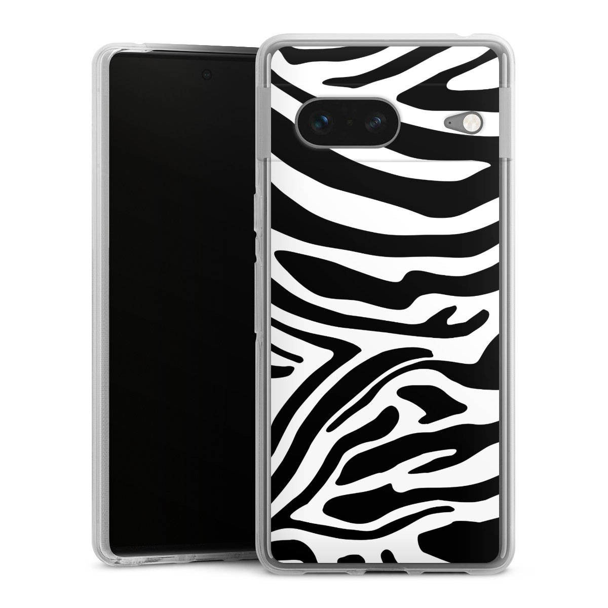 Google Pixel 7 Handy Silikon Hülle Case transparent Handyhülle Zebra Animal Look Animal Print Silikon Case