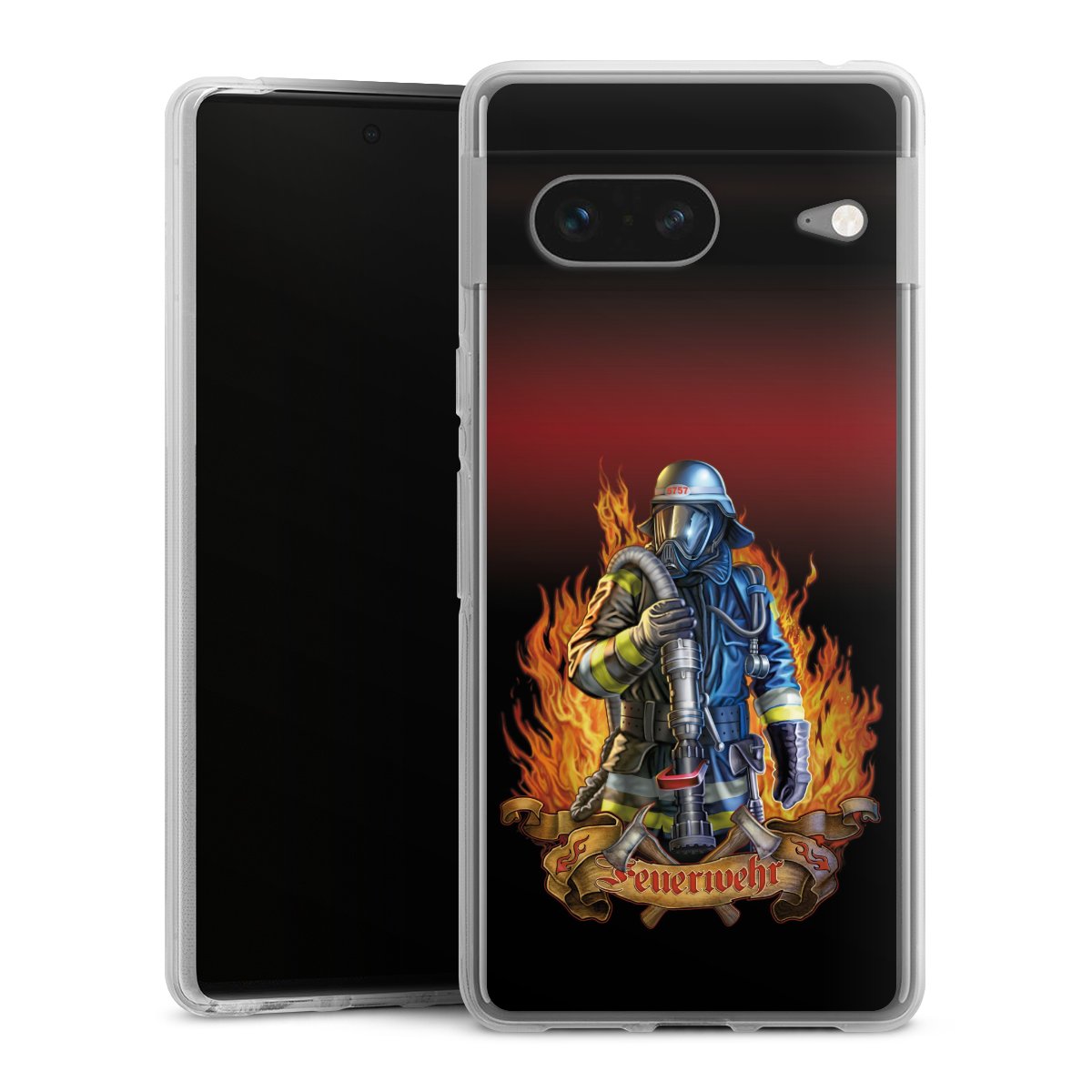 Google Pixel 7 Handy Silikon Hülle Case transparent Handyhülle Job Fire Fighter Fire Fighters Silikon Case