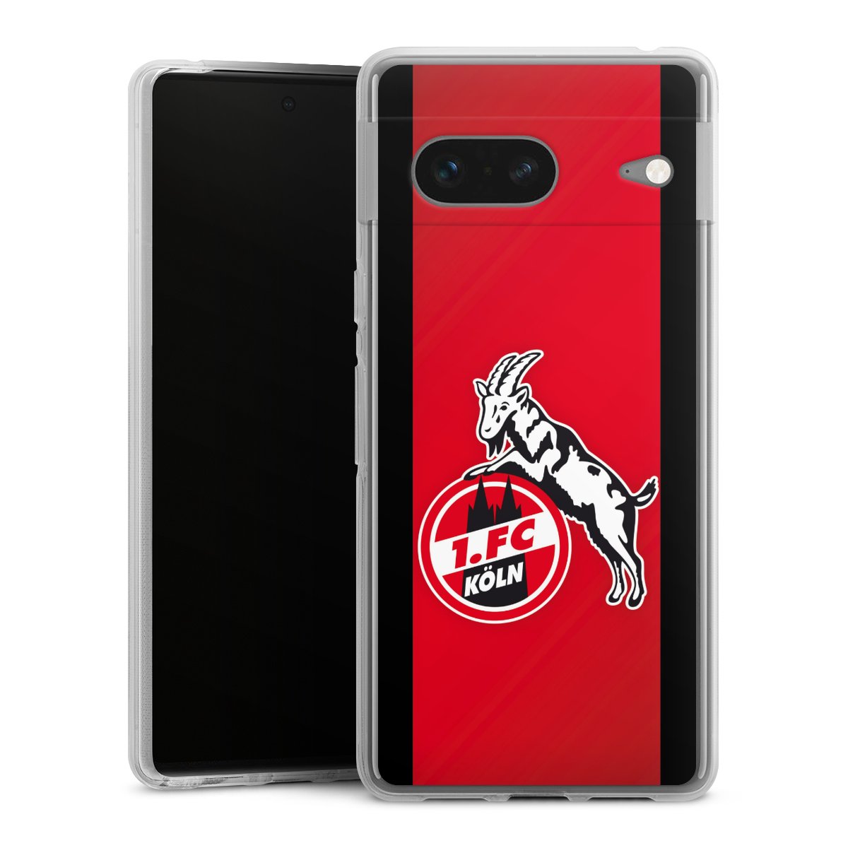 Google Pixel 7 Handy Silikon Hülle Case transparent Handyhülle Official Licensed Product Billy Goat Hennes 1. Fc Köln Silikon Case