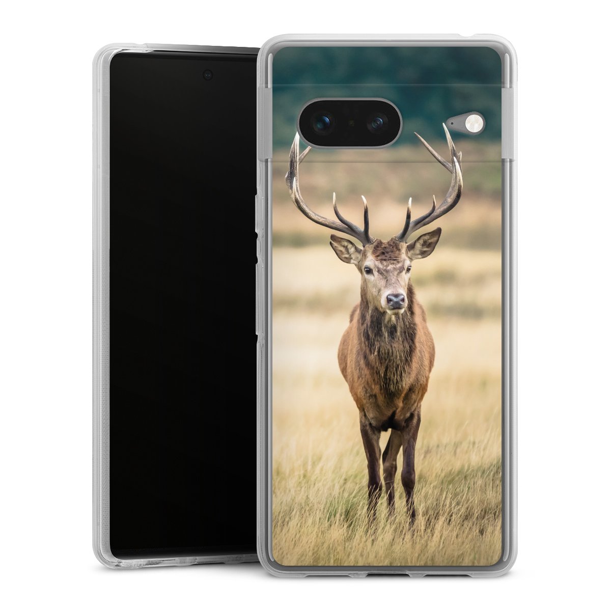 Google Pixel 7 Handy Silikon Hülle Case transparent Handyhülle Deer Meadow Forrest Silikon Case