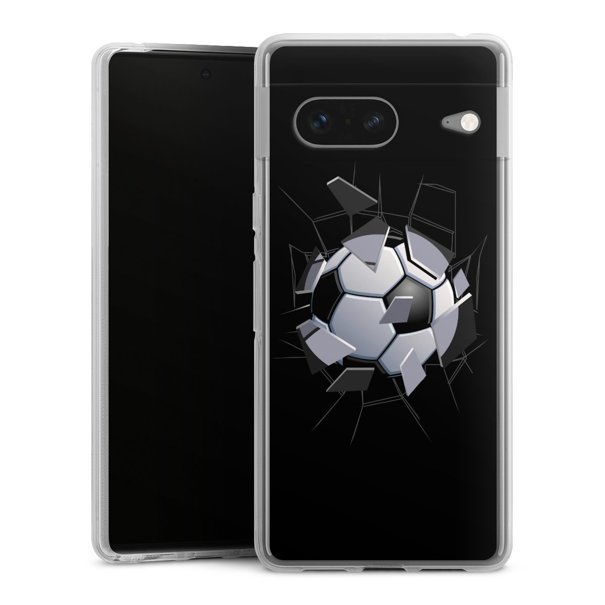 Google Pixel 7 Handy Silikon Hülle Case transparent Handyhülle Sports Soccer Mosaic Silikon Case