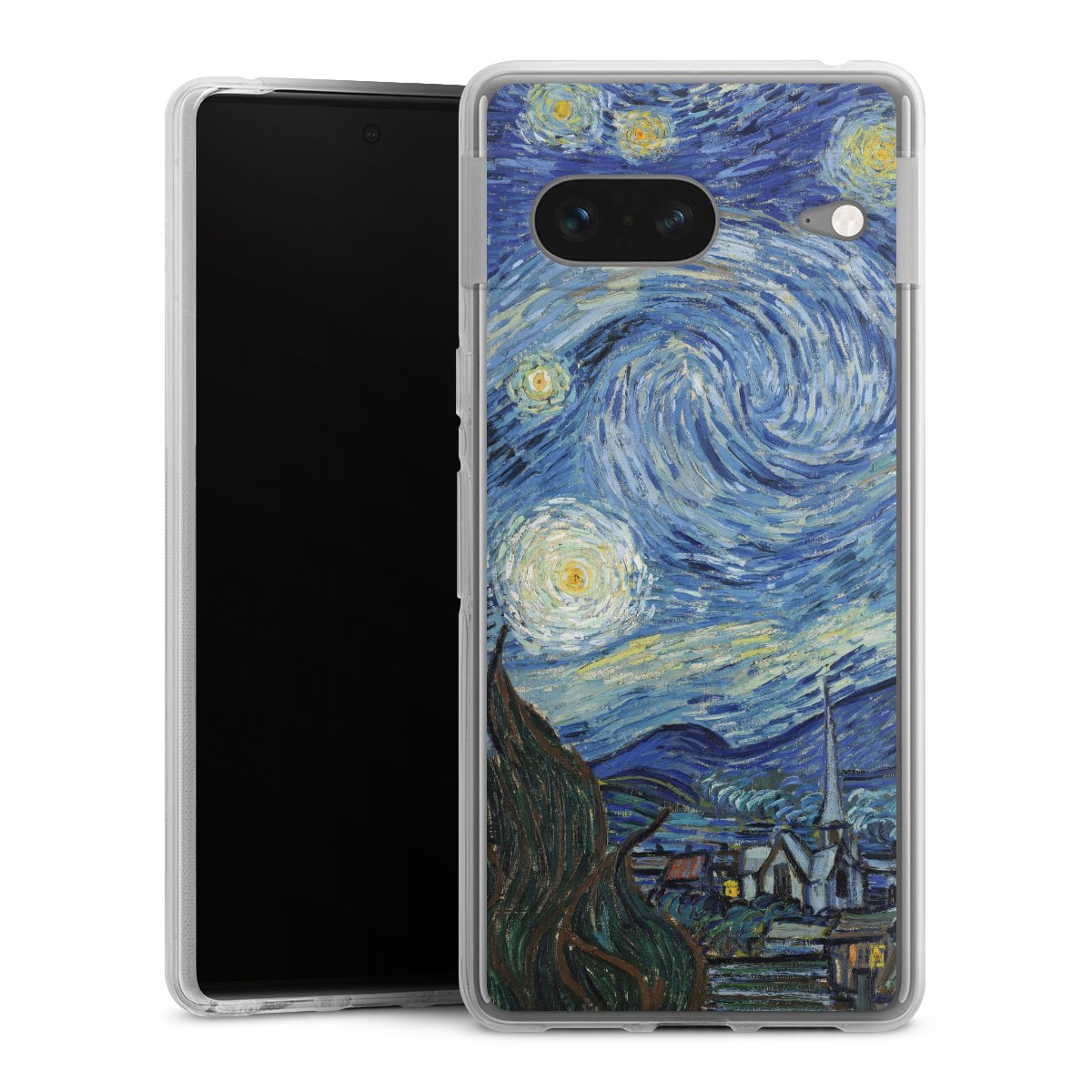 Google Pixel 7 Handy Silikon Hülle Case transparent Handyhülle The Starry Night Kunst Vincent Van Gogh Silikon Case