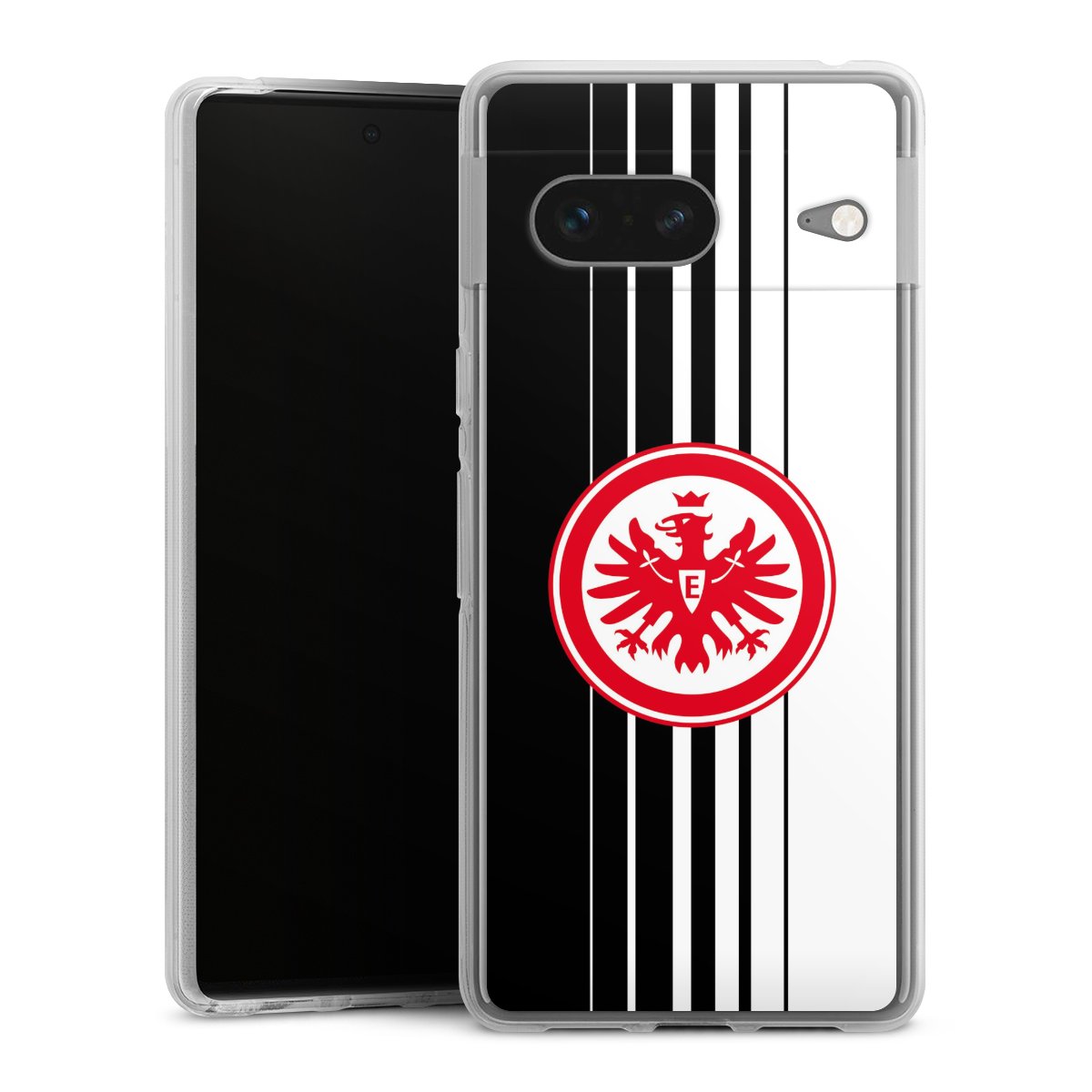 Google Pixel 7 Handy Silikon Hülle Case transparent Handyhülle Stripes Eintracht Frankfurt Official Licensed Product Silikon Case