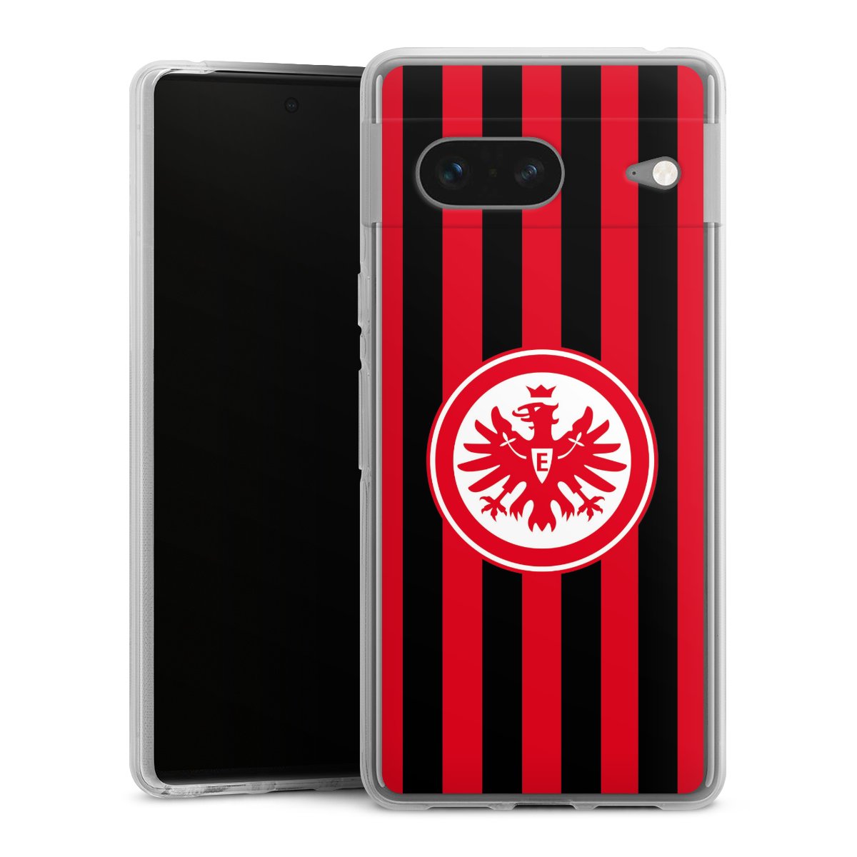 Google Pixel 7 Handy Silikon Hülle Case transparent Handyhülle Stripes Sge Eintracht Frankfurt Silikon Case