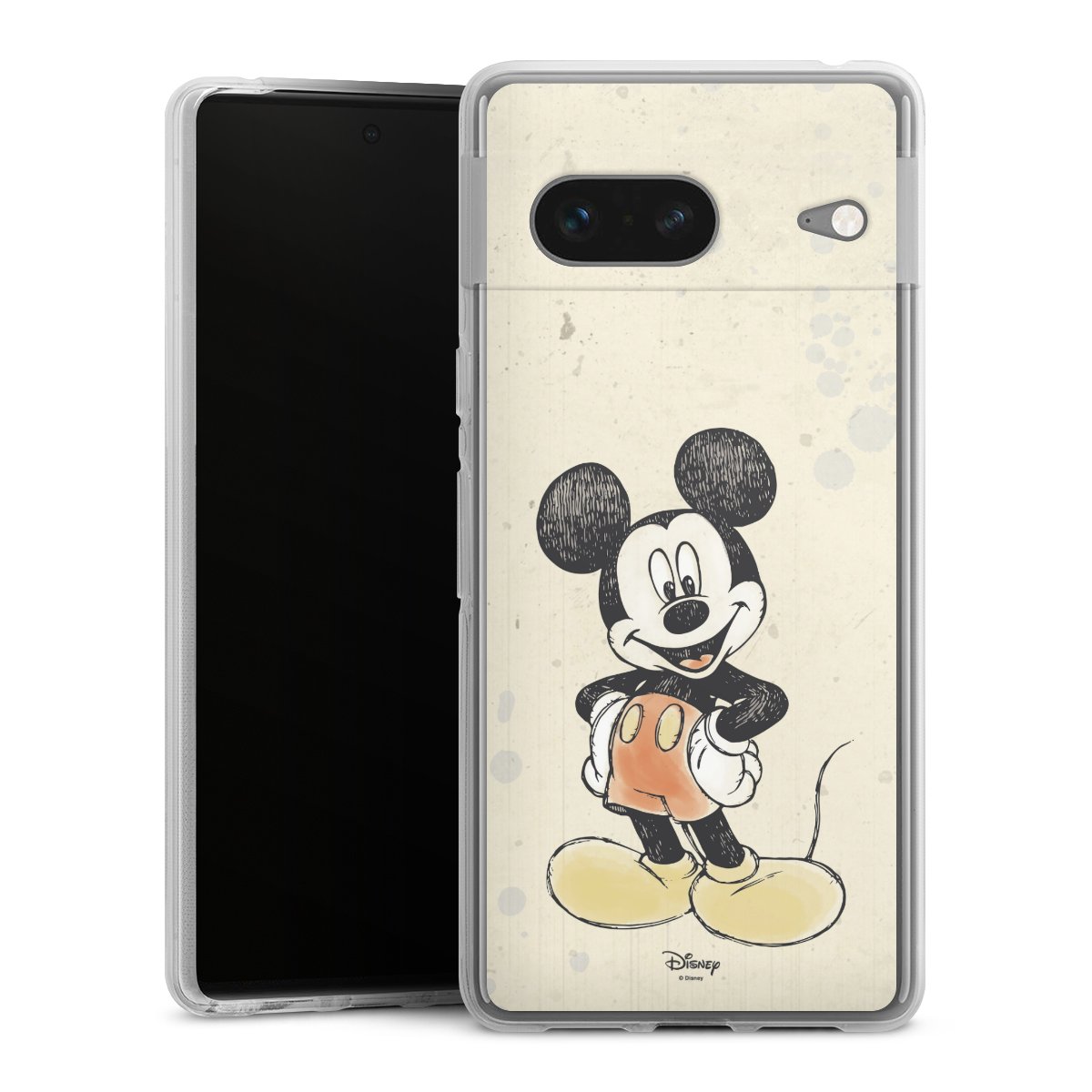 Google Pixel 7 Handy Silikon Hülle Case transparent Handyhülle Water Colour Mickey & Minnie Mouse Official Licensed Product Silikon Case