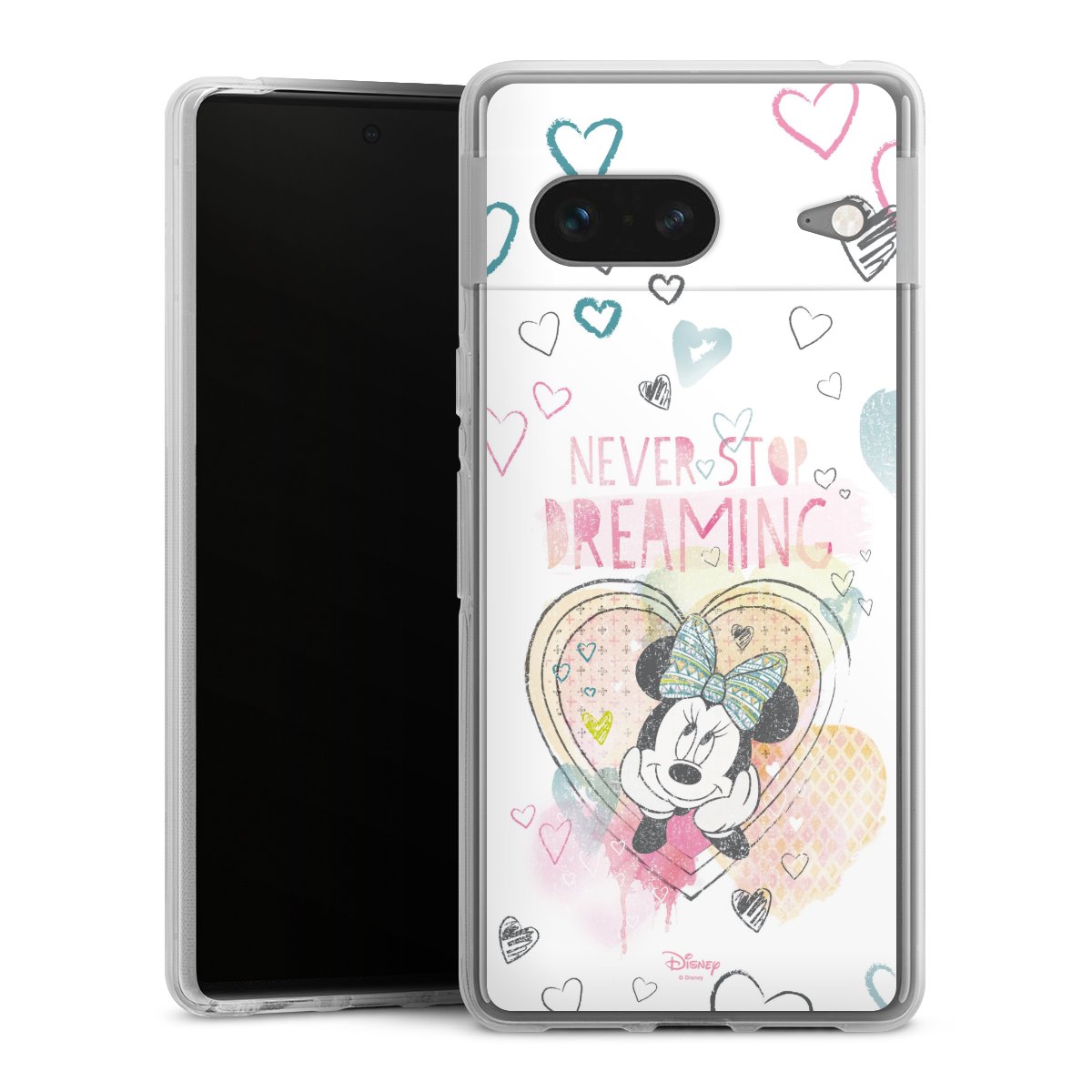 Google Pixel 7 Handy Silikon Hülle Case transparent Handyhülle Disney Official Licensed Product Minnie Mouse Silikon Case