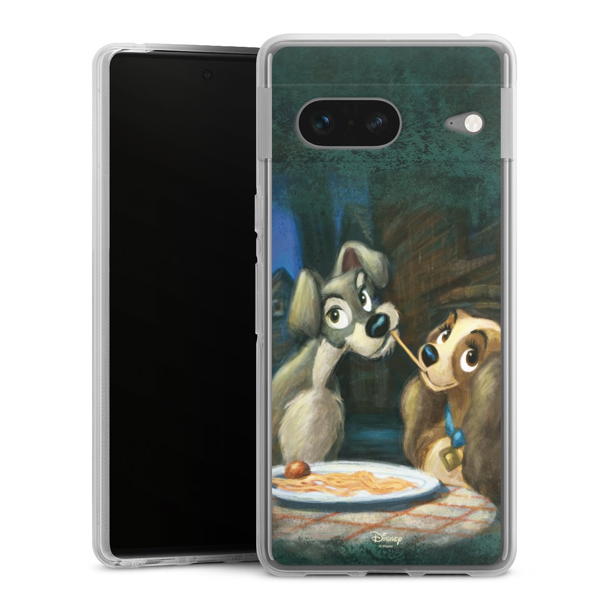 Google Pixel 7 Handy Silikon Hülle Case transparent Handyhülle Lady And The Tramp Official Licensed Product Disney Silikon Case