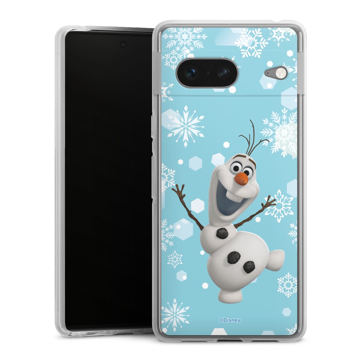 Google Pixel 7 Handy Silikon Hülle Case transparent Handyhülle Disney Official Licensed Product Frozen Olaf Silikon Case