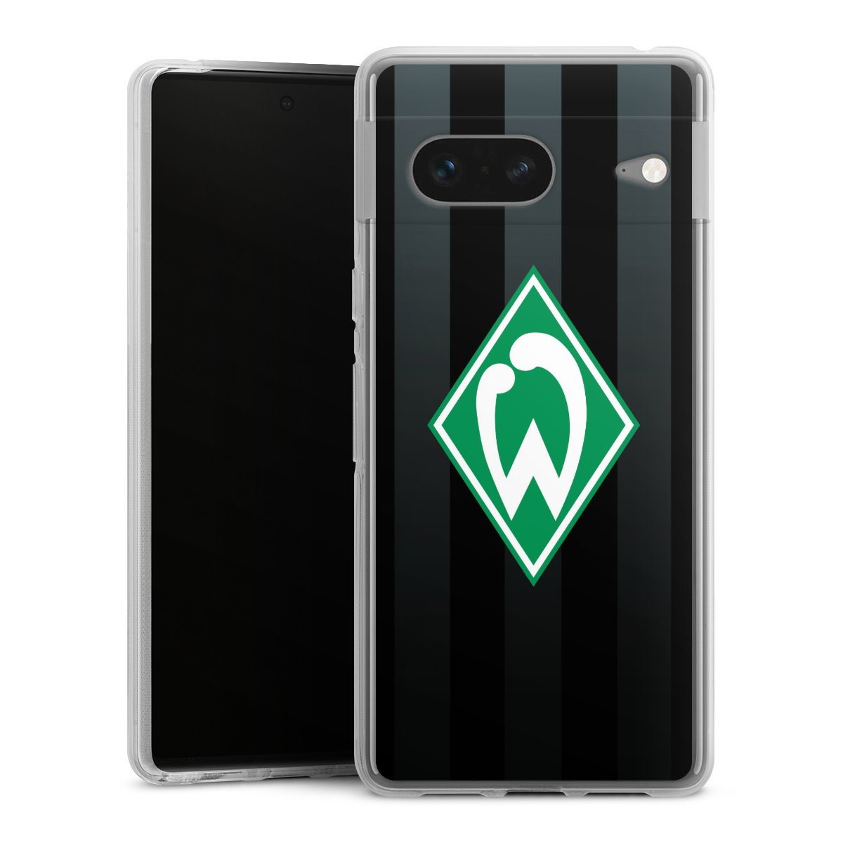 Google Pixel 7 Handy Silikon Hülle Case transparent Handyhülle Stripes Sv Werder Bremen Official Licensed Product Silikon Case