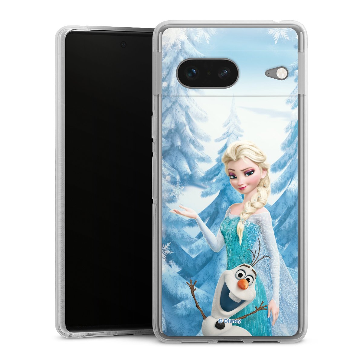 Google Pixel 7 Handy Silikon Hülle Case transparent Handyhülle Official Licensed Product Frozen Elsa Disney Silikon Case