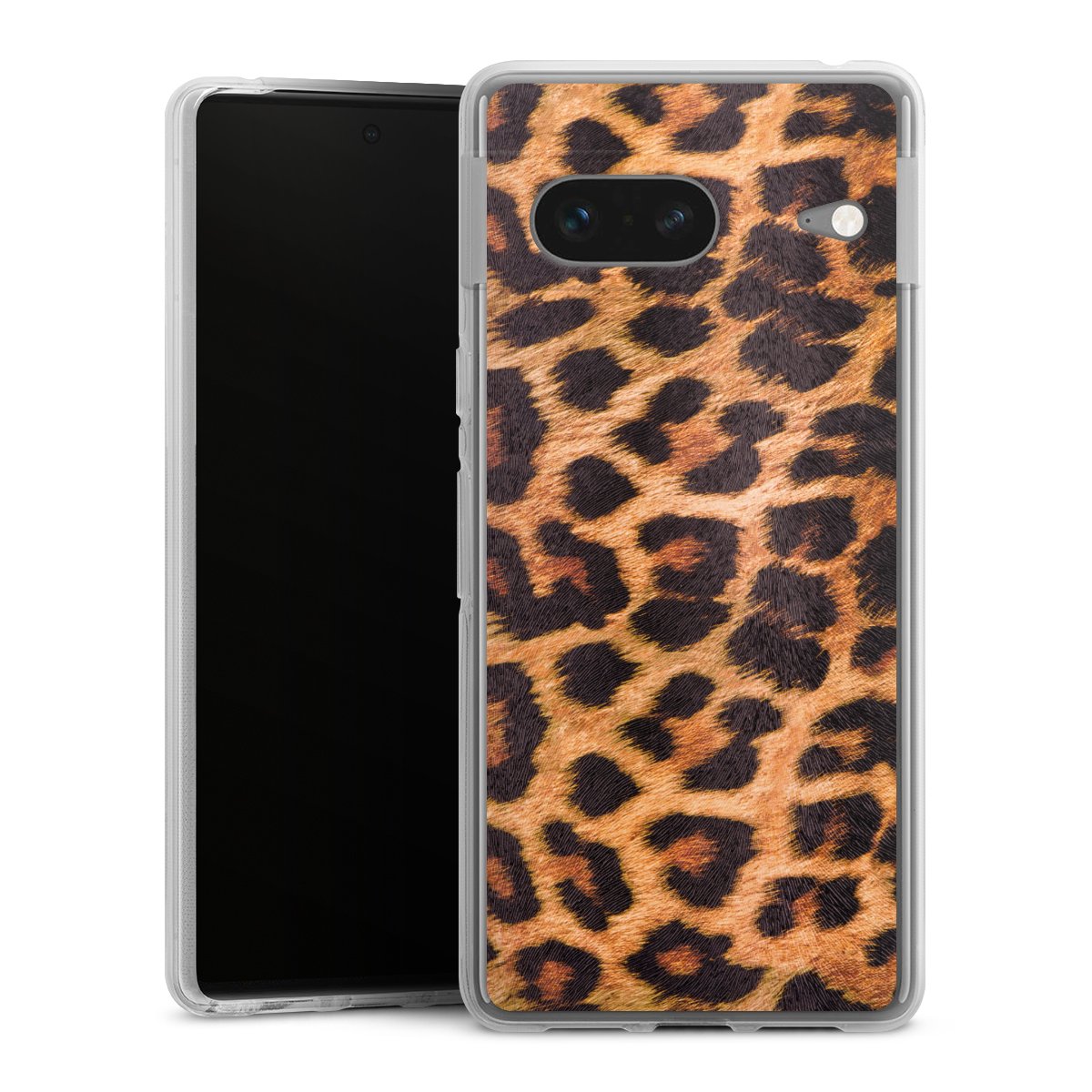 Google Pixel 7 Handy Silikon Hülle Case transparent Handyhülle Animal Print Leopard Fur Silikon Case