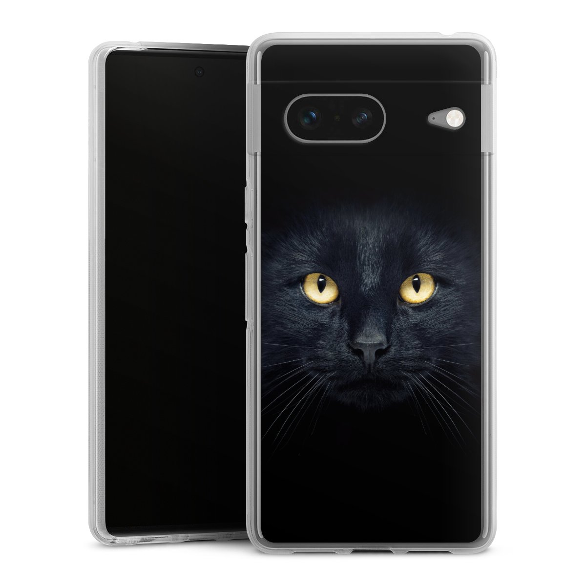 Google Pixel 7 Handy Silikon Hülle Case transparent Handyhülle Eye Cat Black Silikon Case