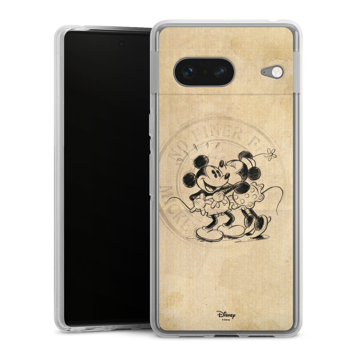 Google Pixel 7 Handy Silikon Hülle Case transparent Handyhülle Mickey Mouse Vintage Minnie Mouse Silikon Case