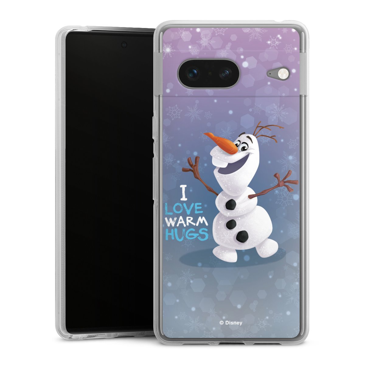 Google Pixel 7 Handy Silikon Hülle Case transparent Handyhülle Frozen Frozen Olaf Official Licensed Product Silikon Case