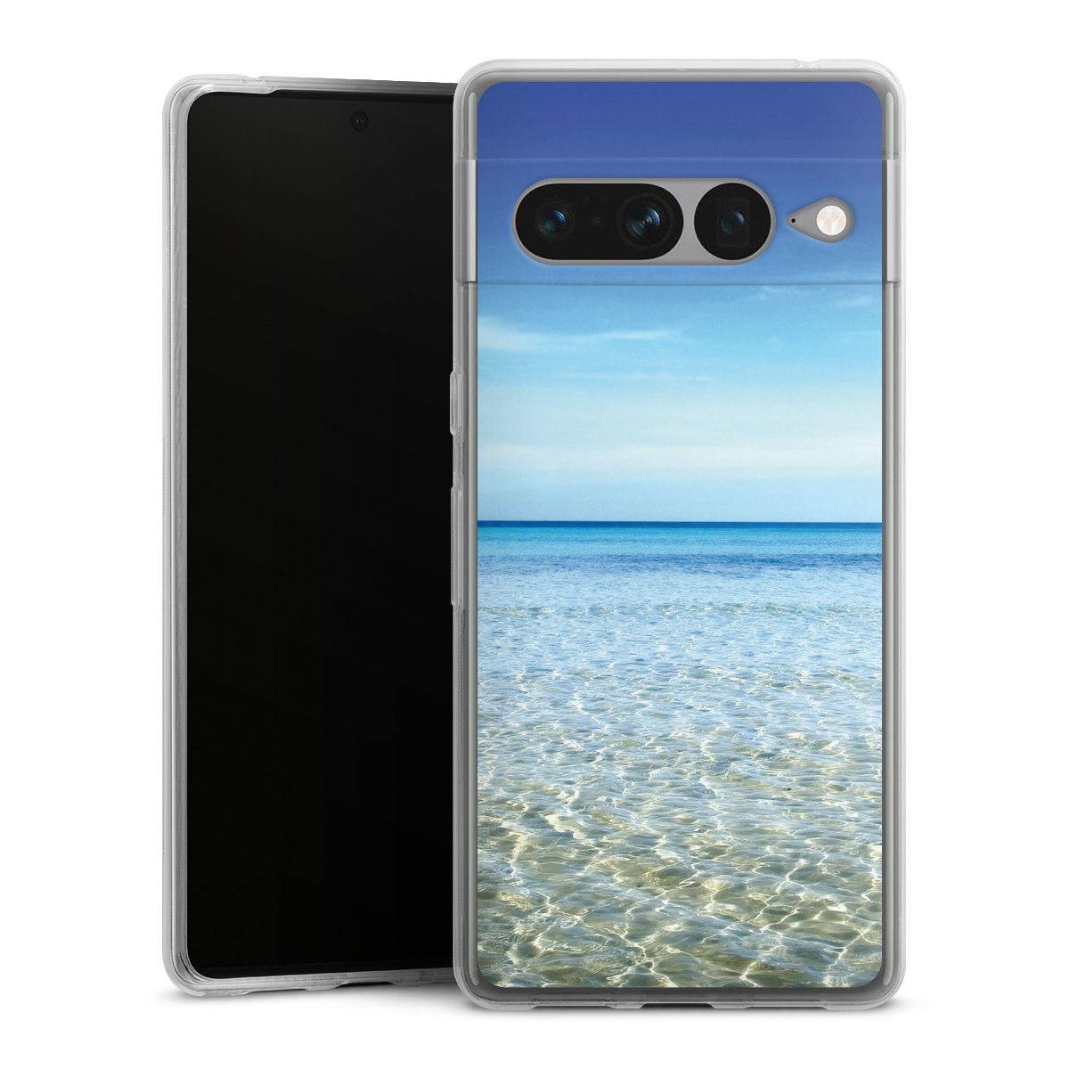 Google Pixel 7 Pro Handy Silikon Hülle Case transparent Handyhülle Urlaub Sky Ocean Silikon Case