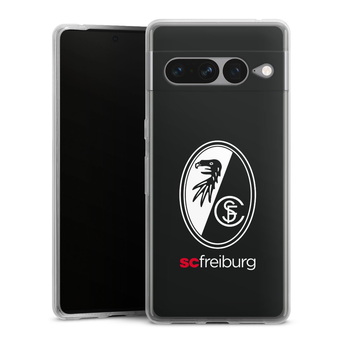 Google Pixel 7 Pro Handy Silikon Hülle Case transparent Handyhülle Official Licensed Product Sc Freiburg Coat Of Arms Silikon Case