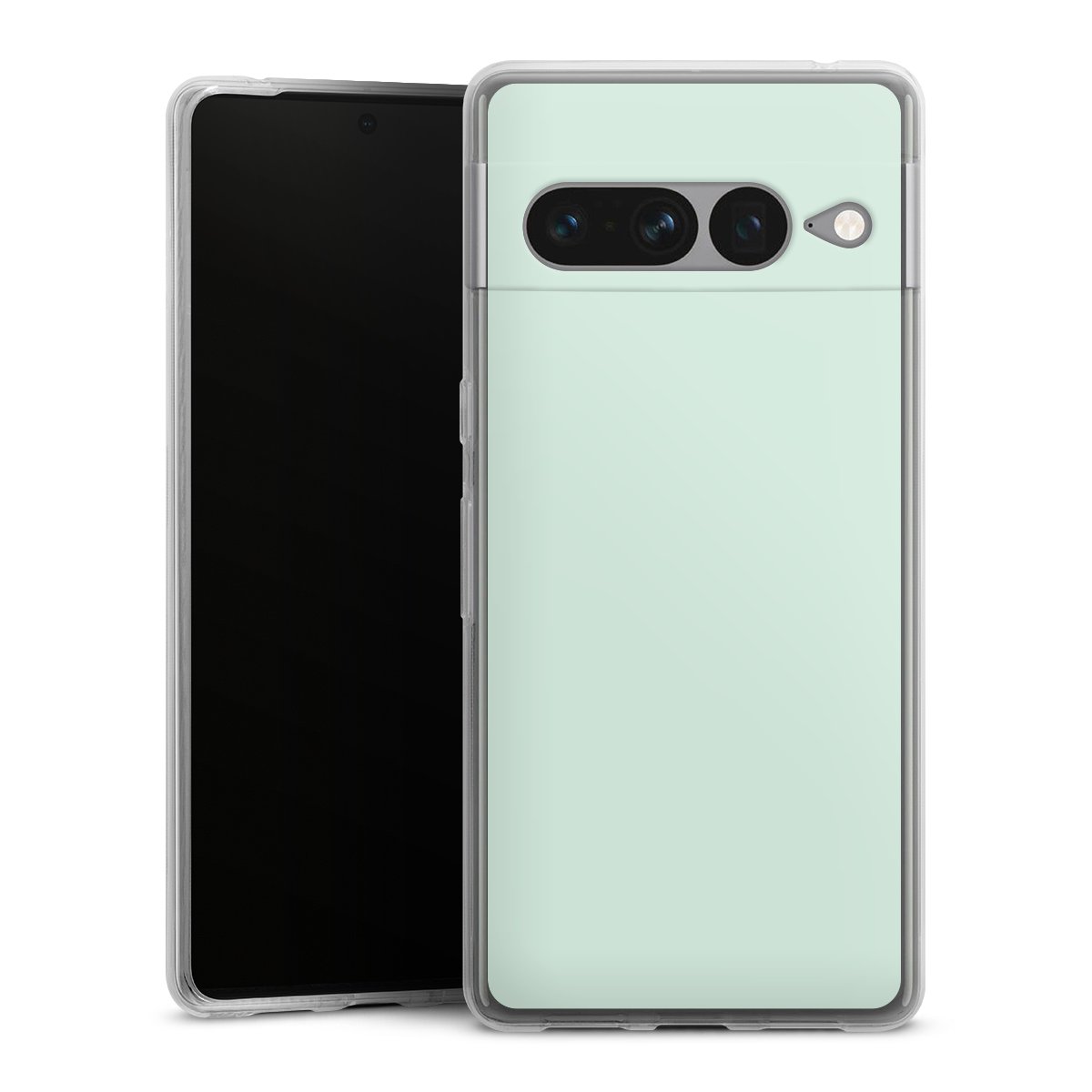 Google Pixel 7 Pro Handy Silikon Hülle Case transparent Handyhülle Green Unicoloured Mint Silikon Case