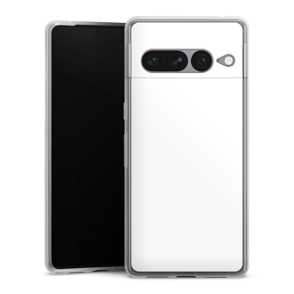 Google Pixel 7 Pro Handy Silikon Hülle Case transparent Handyhülle Unicoloured Colour White Silikon Case