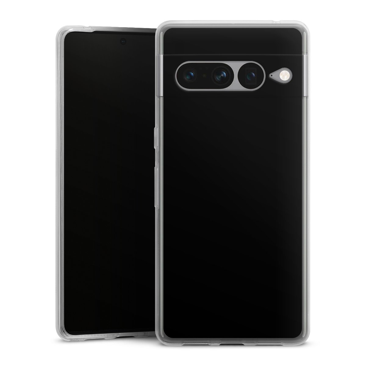 Google Pixel 7 Pro Handy Silikon Hülle Case transparent Handyhülle Black Colour Unicoloured Silikon Case