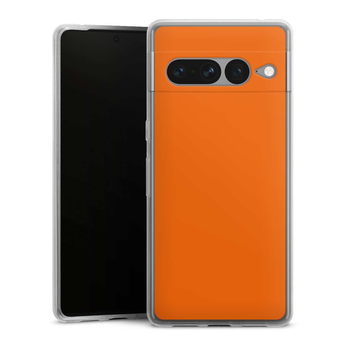 Google Pixel 7 Pro Handy Silikon Hülle Case transparent Handyhülle Orange Colour Unicoloured Silikon Case