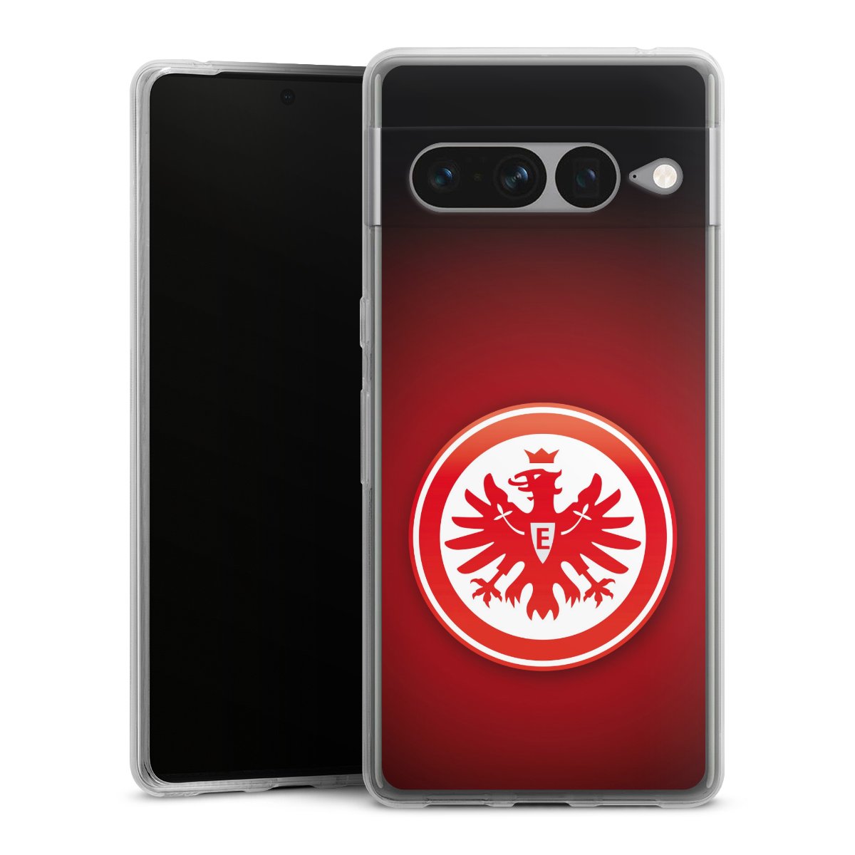 Google Pixel 7 Pro Handy Silikon Hülle Case transparent Handyhülle Eintracht Frankfurt Official Licensed Product Coat Of Arms Silikon Case