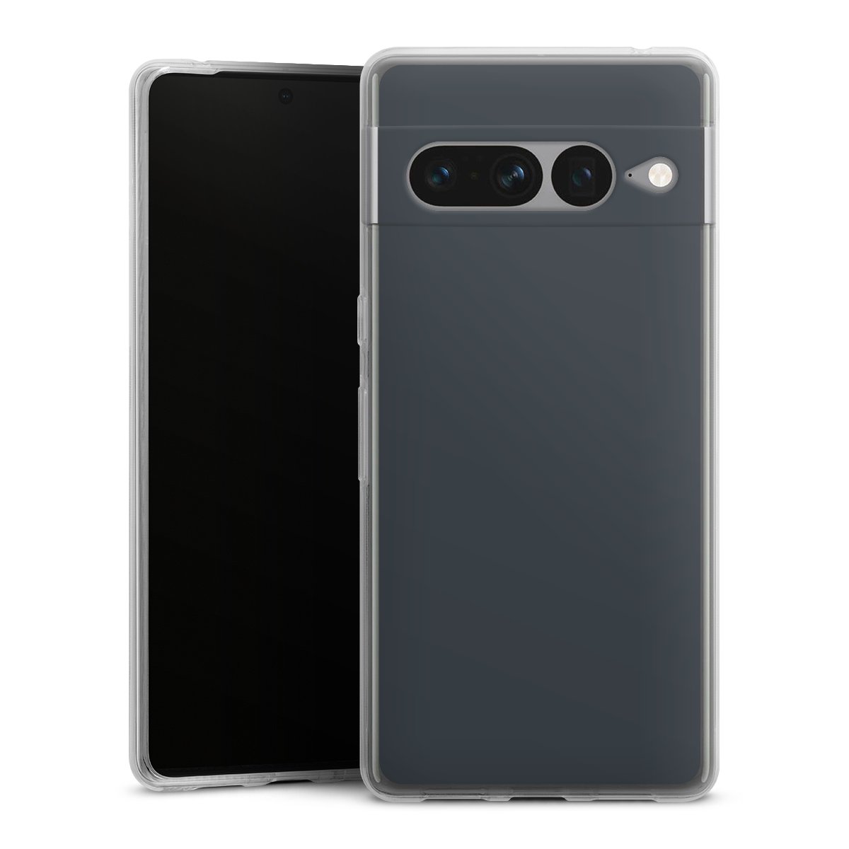 Google Pixel 7 Pro Handy Silikon Hülle Case transparent Handyhülle Grey Anthracite Unicoloured Silikon Case