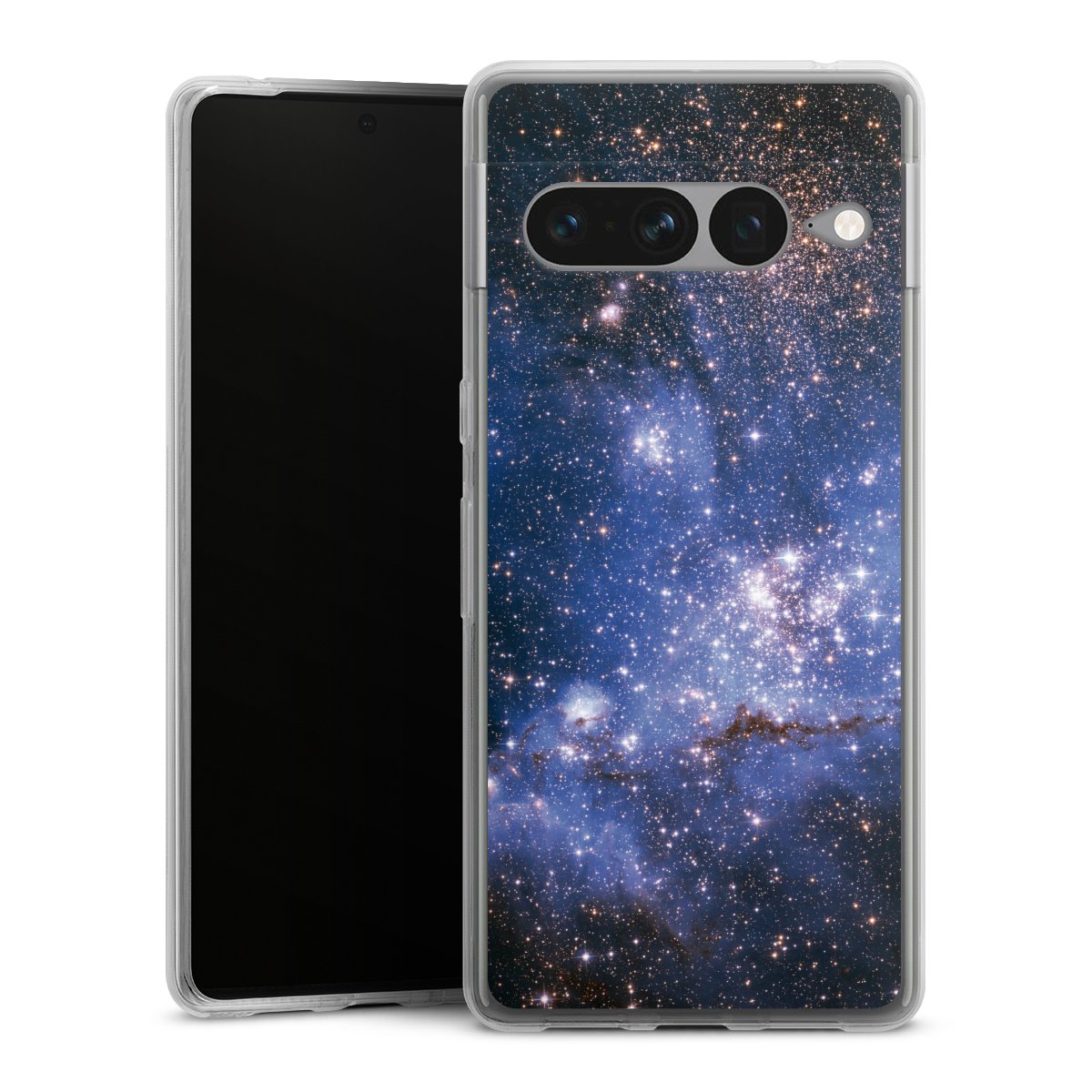 Google Pixel 7 Pro Handy Silikon Hülle Case transparent Handyhülle Weltall Galaxy Weltraum Silikon Case