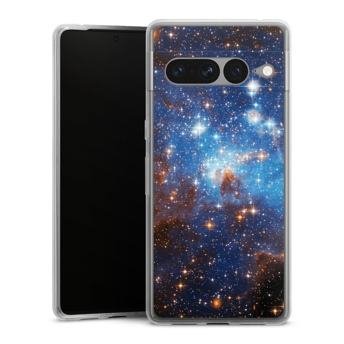 Google Pixel 7 Pro Handy Silikon Hülle Case transparent Handyhülle Star Weltall Galaxy Silikon Case