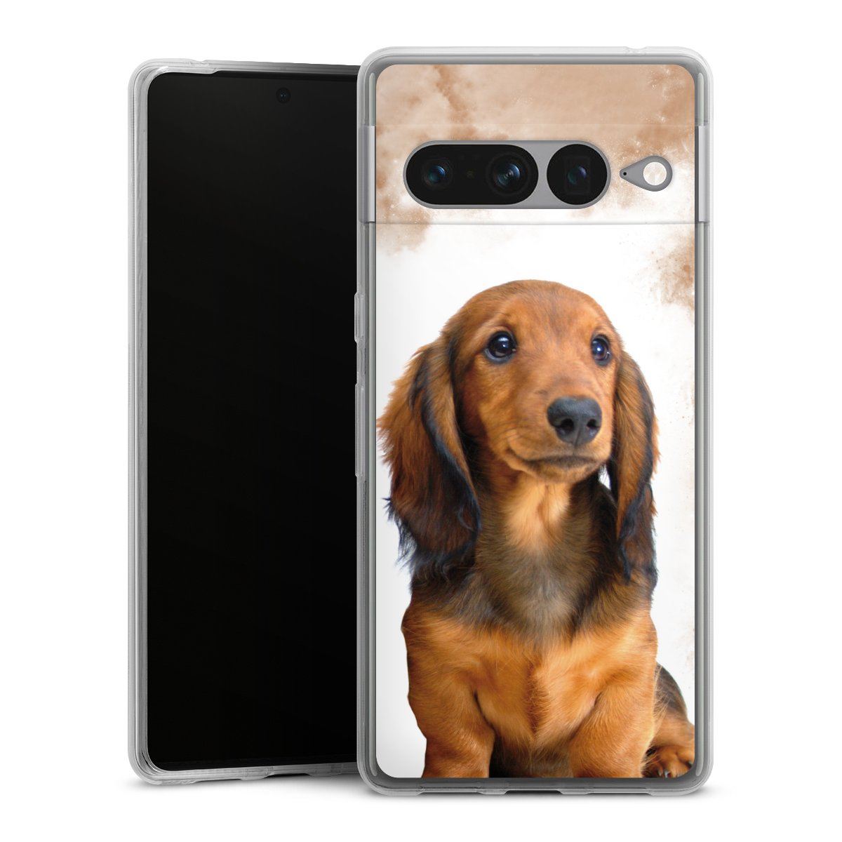 Google Pixel 7 Pro Handy Silikon Hülle Case transparent Handyhülle Dog Pet Dachshund Silikon Case