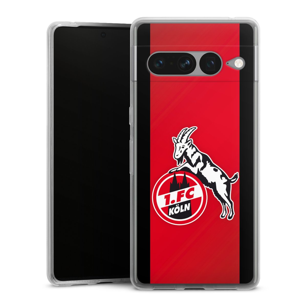 Google Pixel 7 Pro Handy Silikon Hülle Case transparent Handyhülle Official Licensed Product Billy Goat Hennes 1. Fc Köln Silikon Case