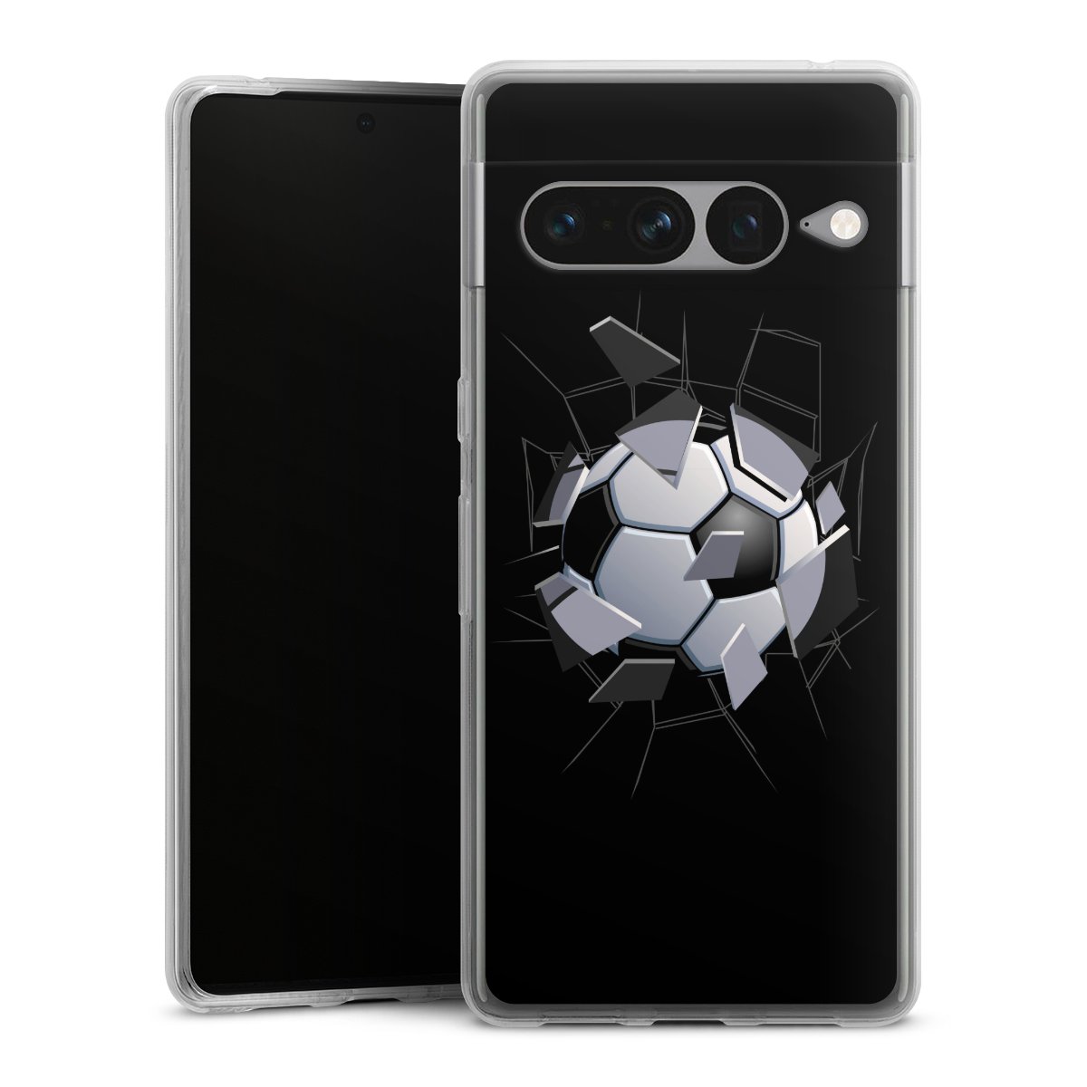 Google Pixel 7 Pro Handy Silikon Hülle Case transparent Handyhülle Sports Soccer Mosaic Silikon Case