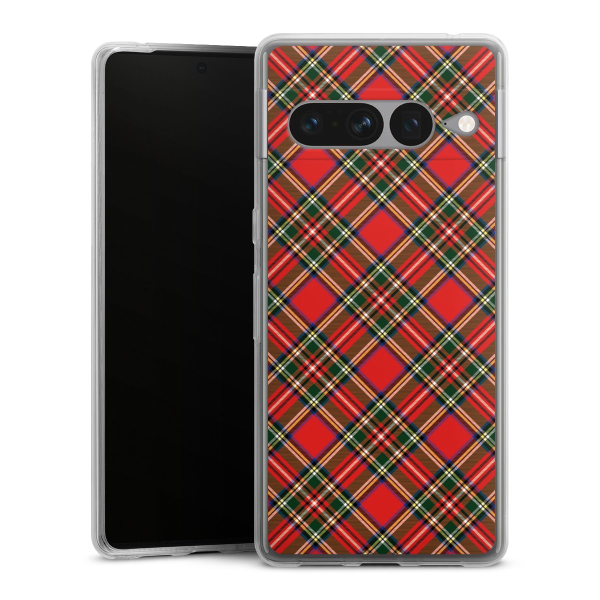 Google Pixel 7 Pro Handy Silikon Hülle Case transparent Handyhülle Scotland Scotsman Muster Silikon Case