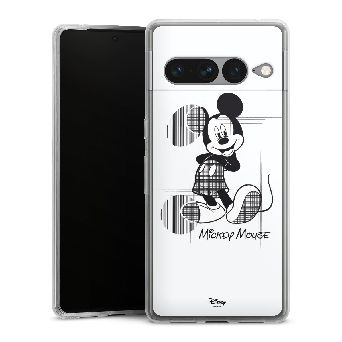 Google Pixel 7 Pro Handy Silikon Hülle Case transparent Handyhülle Disney Official Licensed Product Mickey Mouse Silikon Case