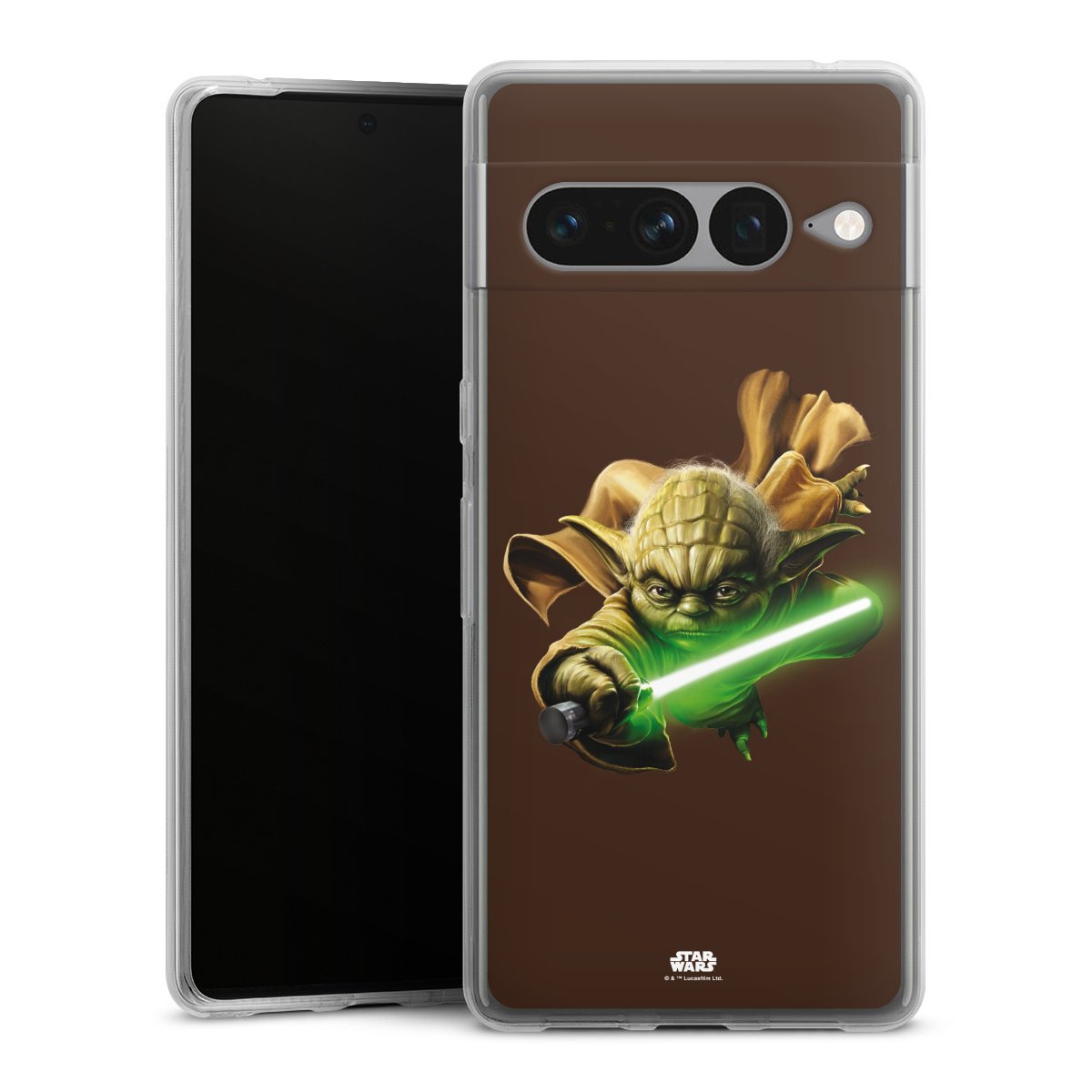 Google Pixel 7 Pro Handy Silikon Hülle Case transparent Handyhülle Yoda Merchandise Star Wars Silikon Case