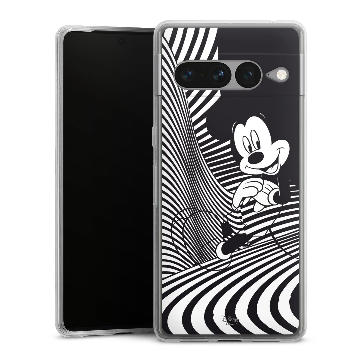 Google Pixel 7 Pro Handy Silikon Hülle Case transparent Handyhülle Disney Official Licensed Product Mickey Mouse Silikon Case