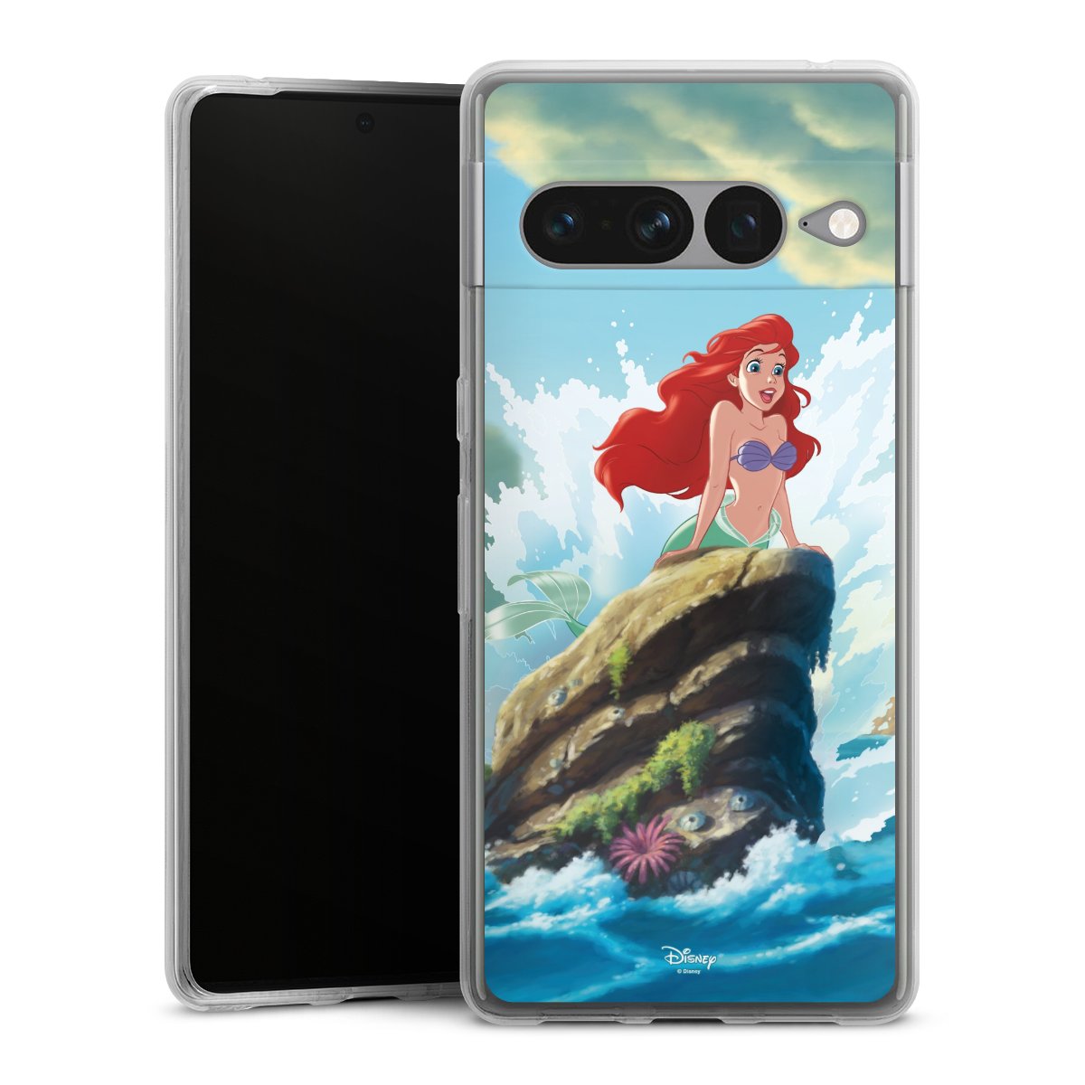 Google Pixel 7 Pro Handy Silikon Hülle Case transparent Handyhülle Mermaid Arielle Die Meerjungfrau Official Licensed Product Silikon Case