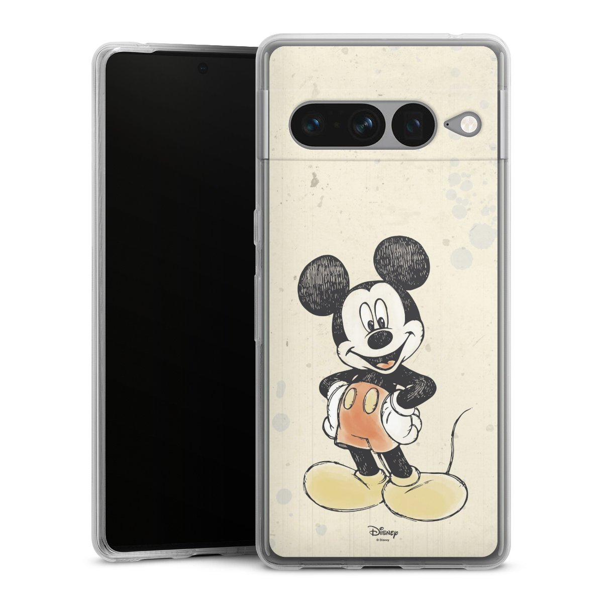 Google Pixel 7 Pro Handy Silikon Hülle Case transparent Handyhülle Water Colour Mickey & Minnie Mouse Official Licensed Product Silikon Case